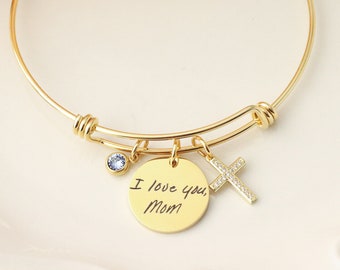 Handwriting Keepsake Bangle - Handwriting Memorial - Handwriting Keepsake Jewelry  Actual Handwriting Necklace  Custom Handwriting Jewelry
