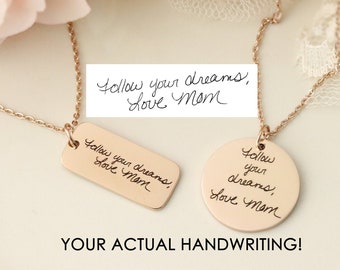 Handwriting Keepsake Necklace - Actual Handwriting Necklace - Custom Handwriting Jewelry - Handwriting Heart Necklace - Handwriting Keepsake