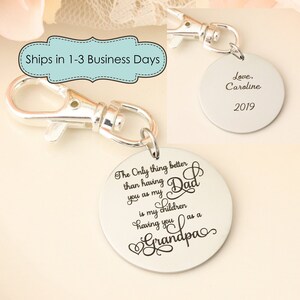 Keychain for New Grandpa - Fathers Day Keychain for Grandpa - Fathers Day Gift - Keychain for Dad from Kids - Personalized Keychain for Dad