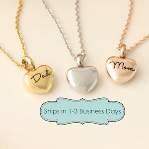 Custom Engraved Urn Necklace - Rose Gold Heart Urn Necklace - Tiny Heart Urn Necklace - Cremation Urn Jewelry - Personalized Urn Necklace