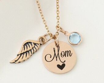 Mom Memorial Necklace | Custom Memorial Jewelry | Custom Memorial Necklace | Loss of Loved One Gift | Loss of Spouse Memorial Jewelry