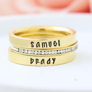Stackable Ring - Personalized Ring - Mothers Rings - Hand Stamped Ring - Personalized rings - Stacking Ring - Name Ring - Engraved Rings