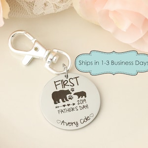 First Fathers Day Gift for Dad Keychain - Keychain for Dad - New Dad Keychain - Personalized Keychain for Dad - First Fathers Day Keychain