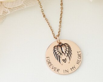 Forever in My Heart Personalized Memorial Necklace - Custom Memorial Necklace - Memorial Keepsake Jewelry - Custom Engraved Memorial Gift