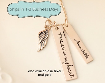 Always Loved Never Forgotten Personalized Memorial Necklace - Custom Memorial Necklace - Memorial Keepsake Jewelry - Personalized Memorial