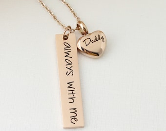 Always with Me Urn Necklace - Custom Engraved Urn Necklace - Rose Gold Urn Necklace - Cremation Urn Jewelry - Personalized Urn Necklace