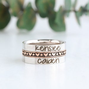 Personalized Ring - Engraved Stackable Ring - Mothers Rings - Ring with Name Personalized rings - Stacking Ring - Name Ring - Engraved Rings