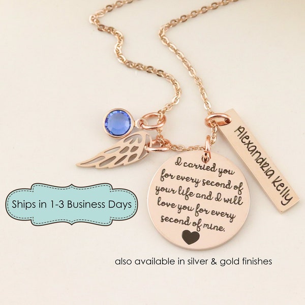 Miscarriage Memorial Necklace - Remembrance Jewelry - Mommy of an Angel - Loss of children memorial -  Loss of Pregnancy Gift - Condolences