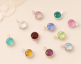 Swarovski birthstone crystal - swarovski birthstone charm - Rose Gold Birthstone Charm - Gold Birthstone Charm - Add on Birthstone Crystal