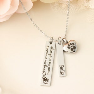 Always on my Mind, Forever in my Heart Pet Memorial Necklace Pet Urn Necklace Dog Urn Necklace Dog Memorial Necklace image 1