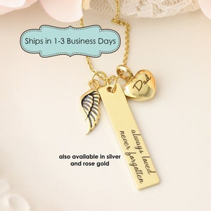 Always Loved Never Forgotten Memorial Necklace with Heart Urn - Pendant For Ashes - Cremation Urn Jewelry - Personalized Urn Necklace