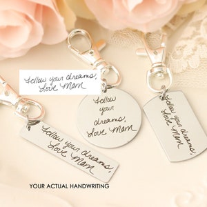 Handwriting Keepsake Keychain - Actual Handwriting Keychain - Custom Handwriting Jewelry - Handwriting Memorial Keychain - Handwriting Gift