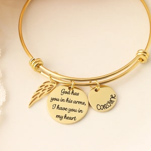 God has you in his arms, i have you in my heart necklace - memorial gift - loss of loved one gift - gift for memorial - memorial jewelry