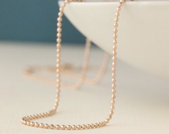 Rose Gold Ball Necklace | Rose Gold Ball Chain | Gold Ball Chain | Gold Chain Necklace | Minimalist Gold Chain | Tiny Gold Ball Necklace