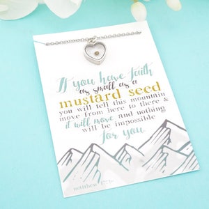 Mustard Seed Necklace - Faith Necklace - Inspirational Christian Gift - Faith as small as a mustard seed - mustard seed jewelry -