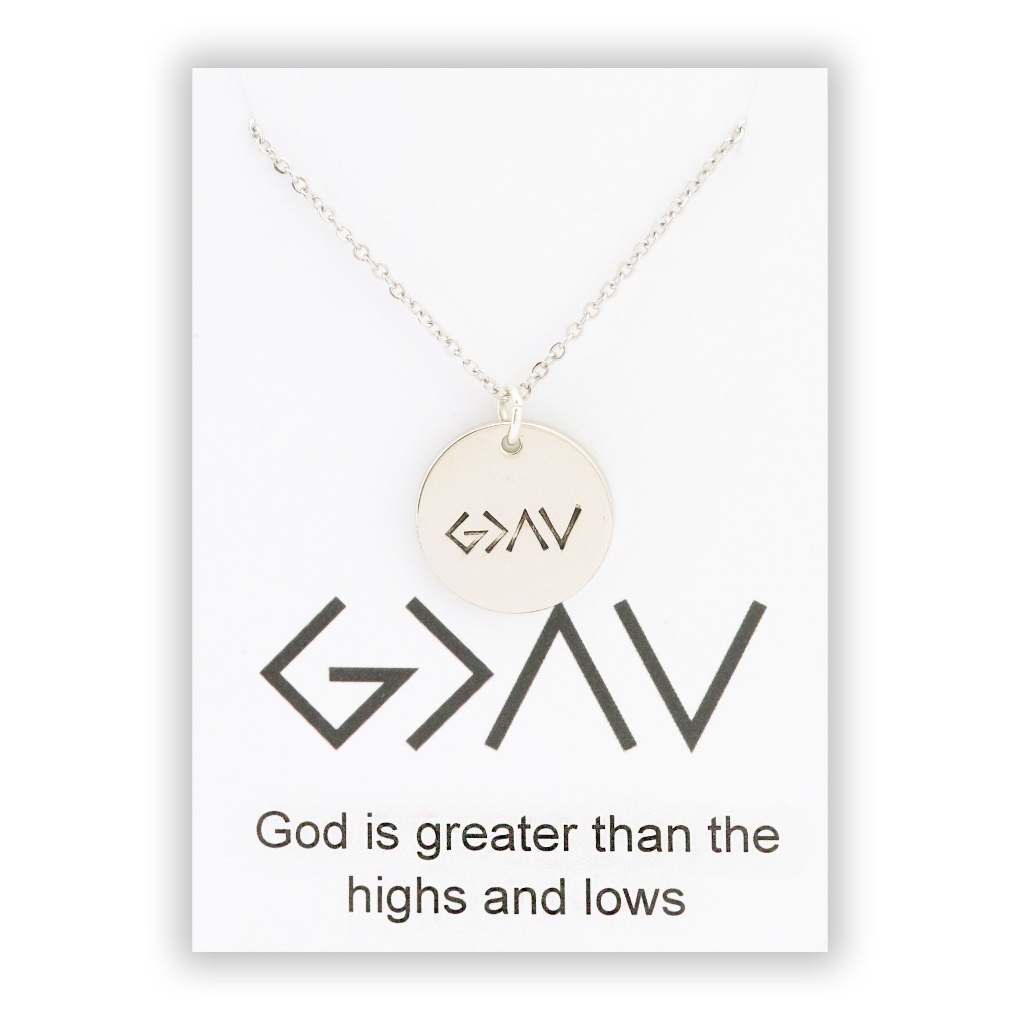 God is greater than the highs and lows necklace – Reflection of Memories