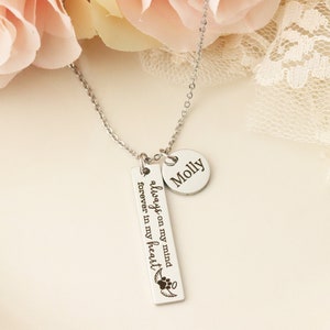 Always on my Mind, Forever in my Heart Pet Memorial Necklace Pet Urn Necklace Dog Urn Necklace Dog Memorial Necklace image 2