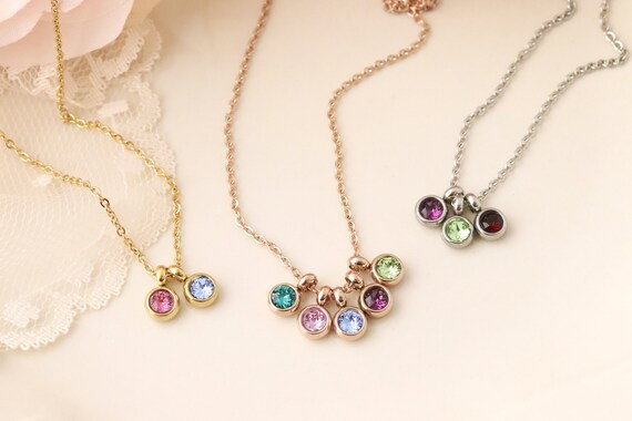 etsy birthstone necklace