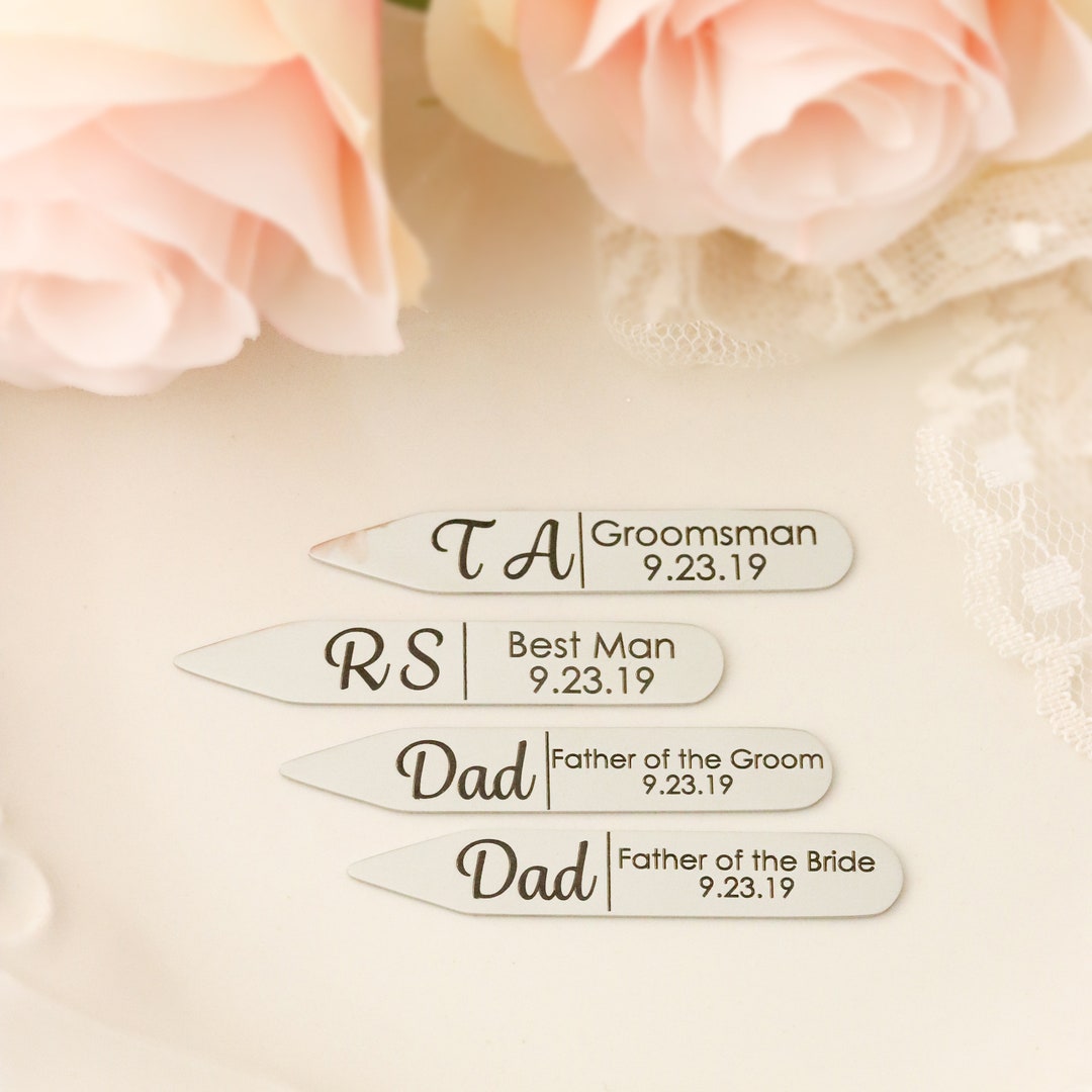 Personalized Collar Stays Collar Stays for Wedding Party Collar Stays