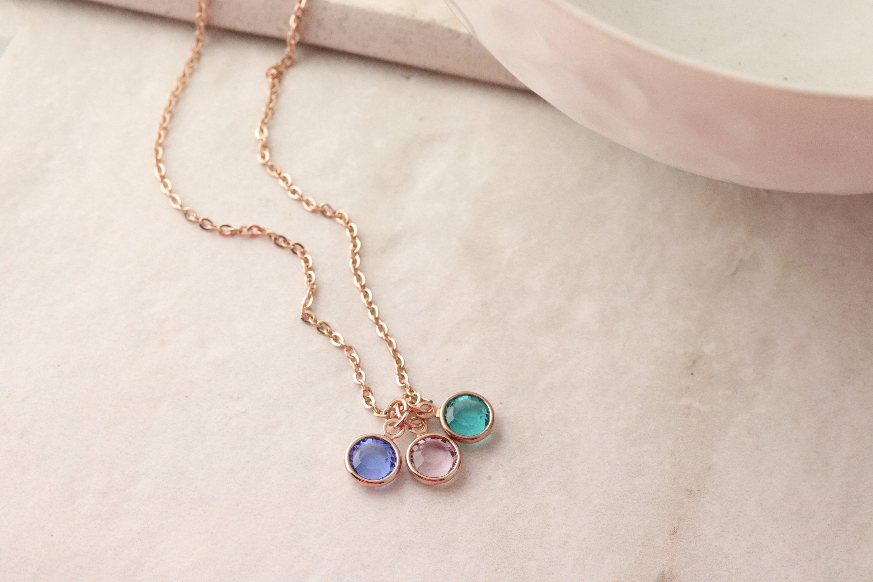 Mothers Birthstone Necklace Birthstone Jewelry for Mom Personalized