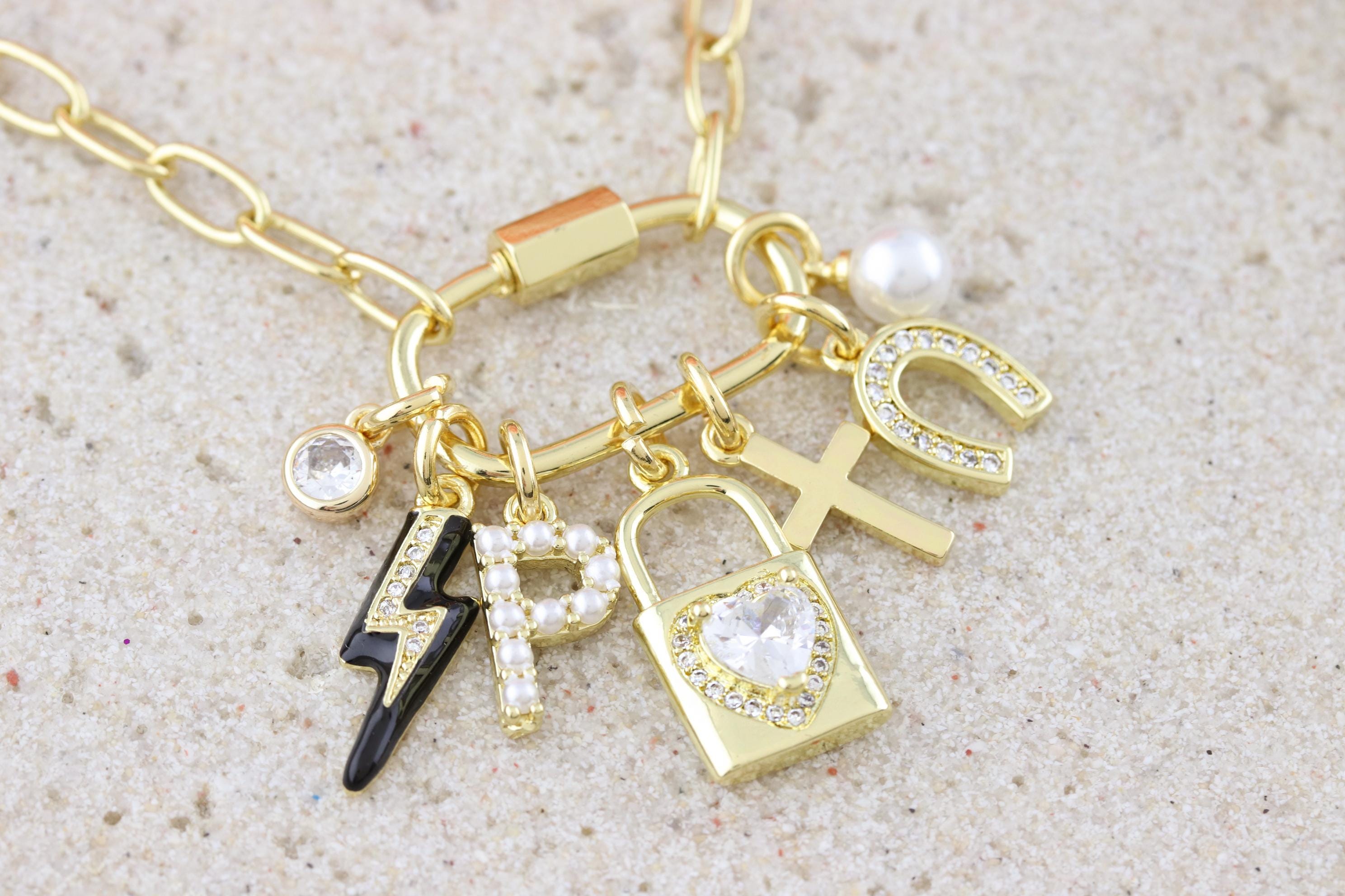 Custom Charm Necklace | Carabiner Charm Necklace | Design Your Own ...