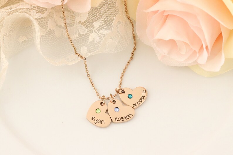 Heart Birthstone Charm Bracelet / Birthstone Charm Necklace / Etsy