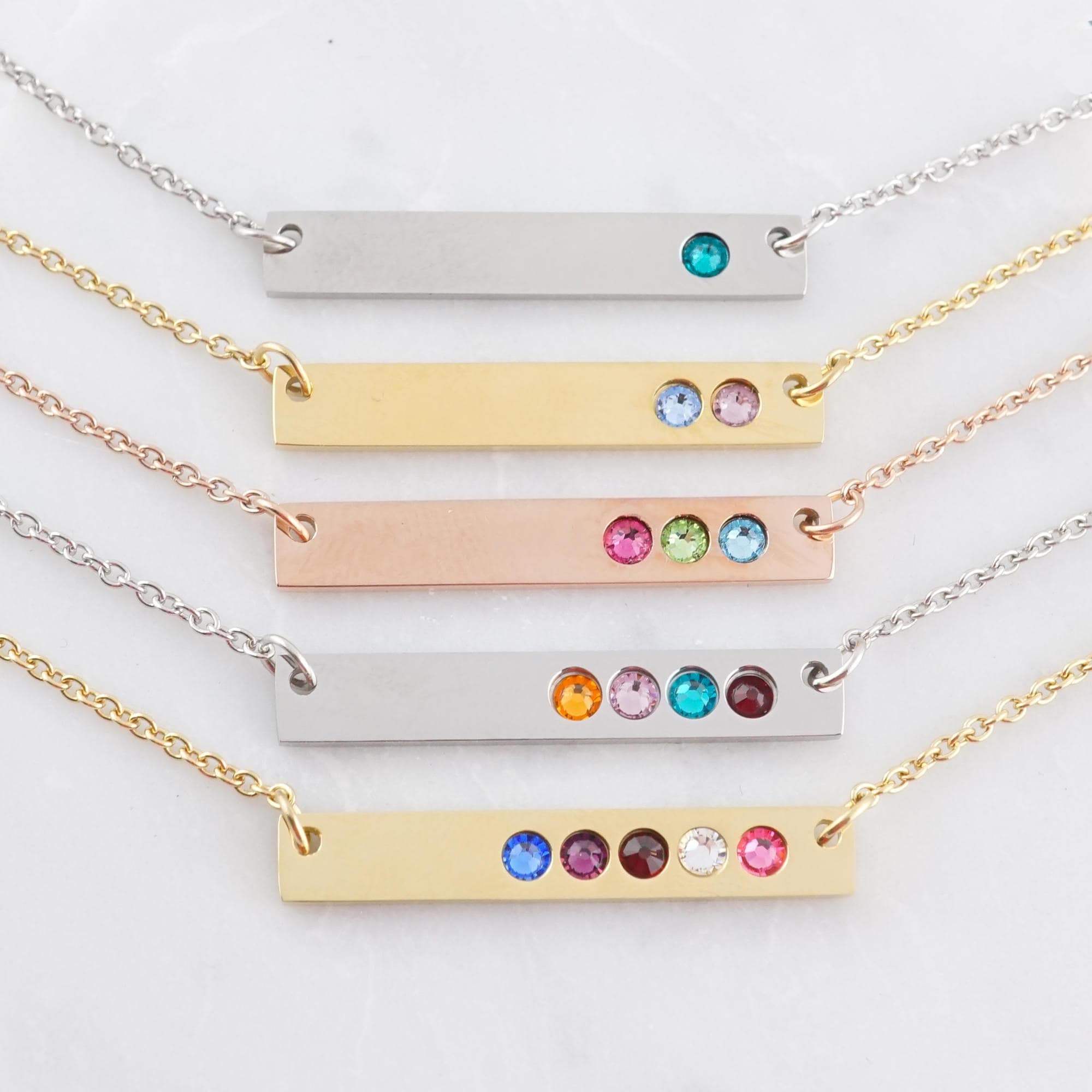 Share more than 74 birthstone necklace bar super hot - POPPY