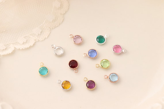Swarovski birthstone crystal - swarovski birthstone charm - Rose Gold Birthstone Charm - Gold Birthstone Charm - Add on Birthstone Crystal