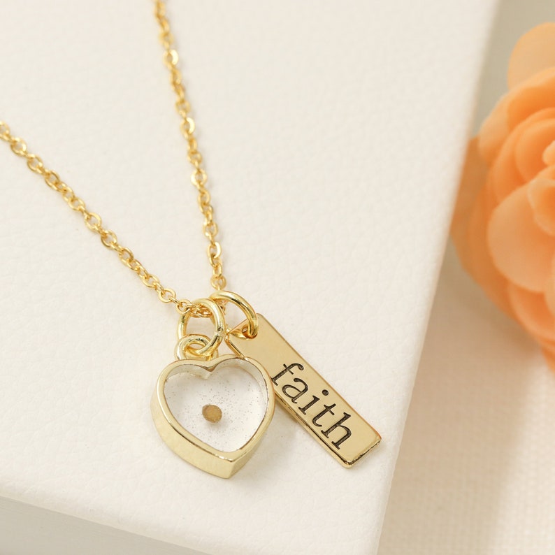 Mustard Seed Necklace Faith Necklace Inspirational Etsy
