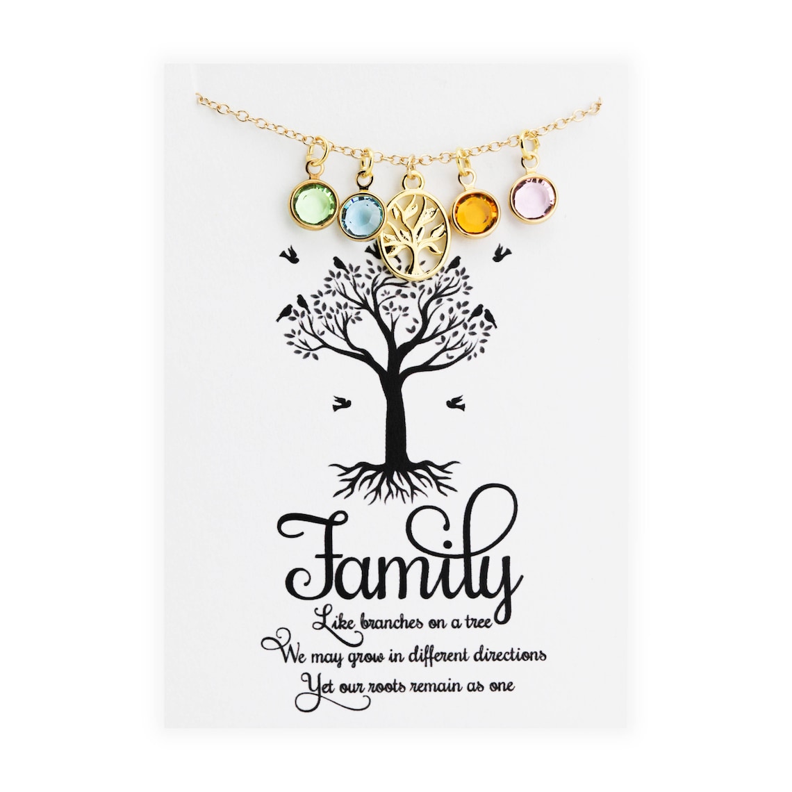 Family Tree Necklace Personalized Family Jewelry Mothers Etsy
