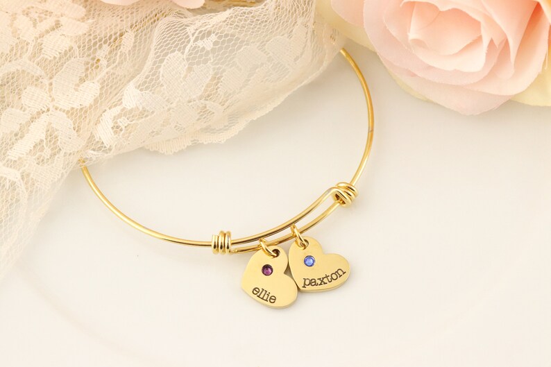 Heart Birthstone Charm Bracelet / Birthstone Charm Necklace / Etsy