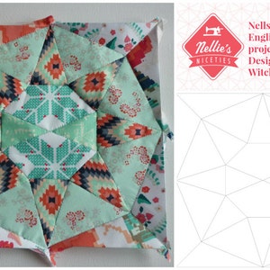 Nellstar English Paper Piecing EPP PDF Nellie's Niceties project set includes PDF templates and guidance sheet image 1