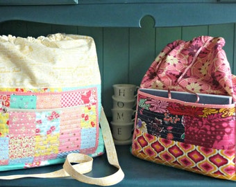 The Doris project bag pattern - PDF sewing pattern for this versatile bag; yarn project bag, baby changing bag, everyday bag