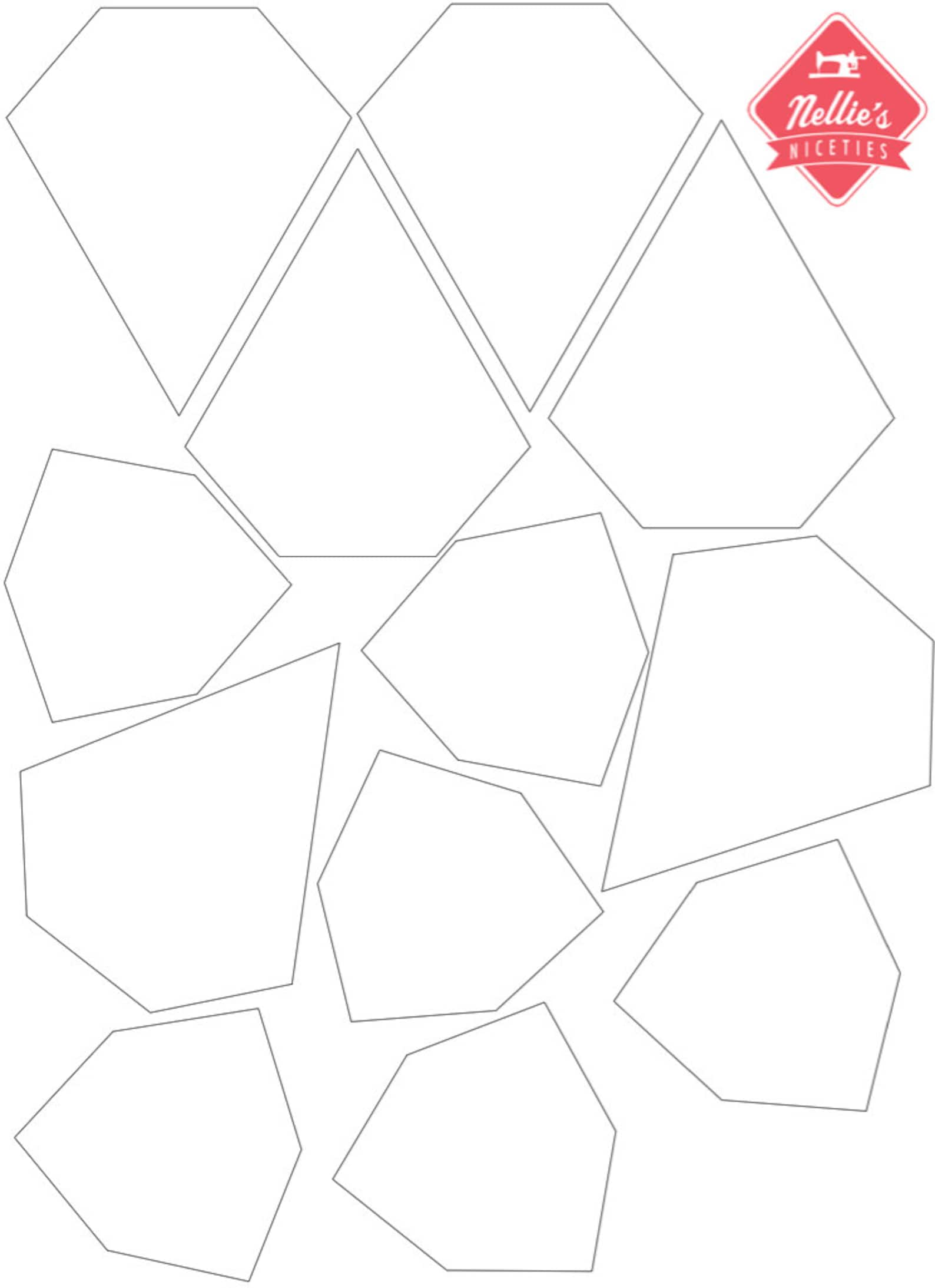 Wafers Printable English Paper Piecing EPP Templates and Colouring