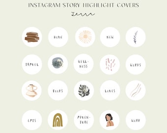 Instagram Story Highlight Icons - Terra - Set of 20 Icons - Instagram, Marketing, Story Covers, Social Media, earthy