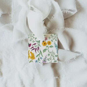 Wildflower Favor Tag & Sticker Design 3x3, 2x2, 1.5x1.5 Editable and Printable image 4