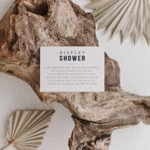 Nowoczesny list blokowy dla niemowląt - karta wkładki na baby shower - szablon 3,5x5 - edytowalny i do wydrukowania - baby shower neutralny pod względem płci, minimalistyczny