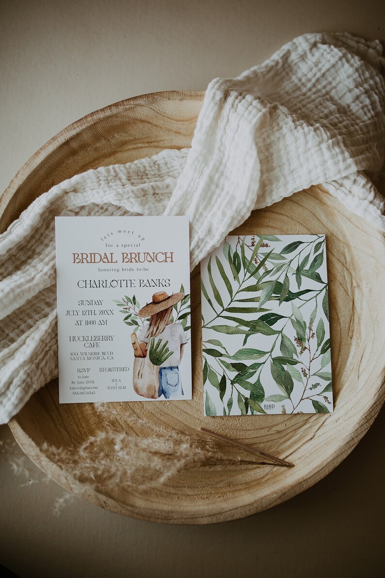 Eco Bridal Brunch Invitation 5x7 Editable and Printable Template Bridal Shower, Earthy bride, Friend bridal shower, Boho Bride image 4