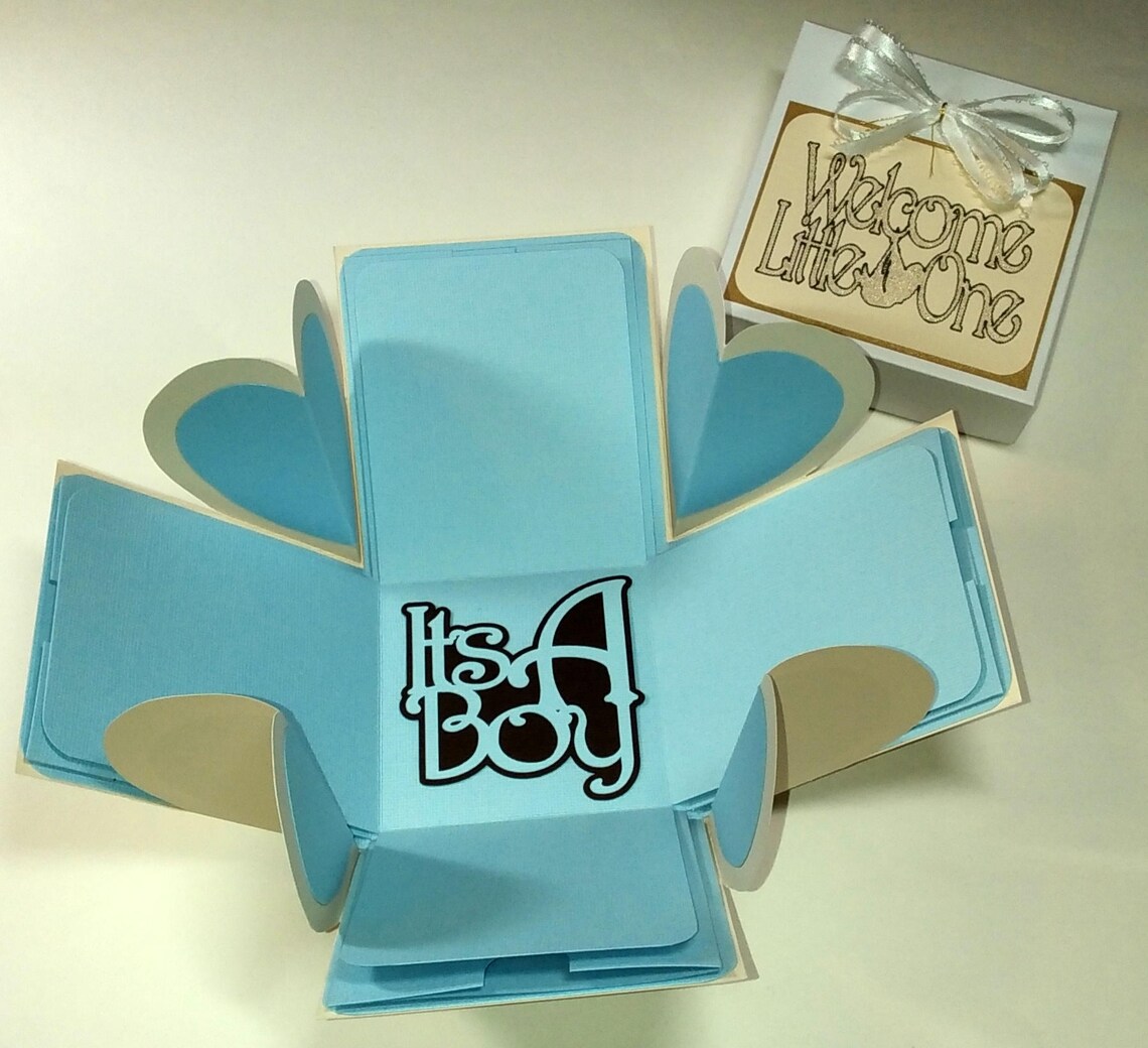 Gender Surprise Explosion Box Baby Shower Exploding Box Baby Etsy