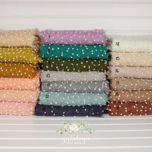 Newborn Popcorn Stretch Wrap  * Popcorn Knit *  Photo Prop * White Dot Textured Layer * TWO Sizes Available - Choose Carefully *