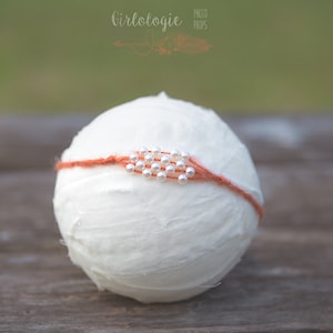 SALE * Multi Pearl Tieback with Stretch Ties * Headband *  Newborn Tieback * Toddler * Girl Photo Prop * Flower Girl *