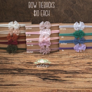 Sale Special * Bow * Headband * Newborn Tieback * Sitter * Toddler  * Holiday * Baby Photo Prop* Pink * Rust * Green * Off White * Mauve