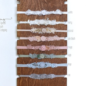 Tieback SPECIAL *  Newborn Tieback * Photo Prop * 12 Dollars Each * Neutral * Blush * Sage * Blue * White * Gray * Natural
