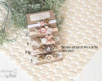 Blush Blossom Matching Tieback Collection" * Sold Individually * Jersey Stretch Knit *  Newborn Tieback * Photo Prop * Twins * Siblings *