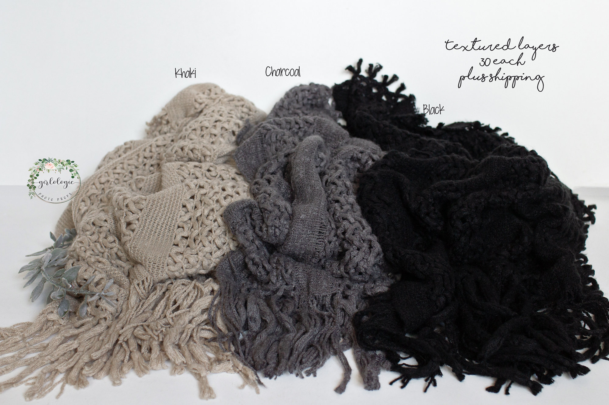 Textured Layer * Fringe Layer * Basket Stuffer * Photo Prop * Newborn Layer * Gray * Taupe * Black