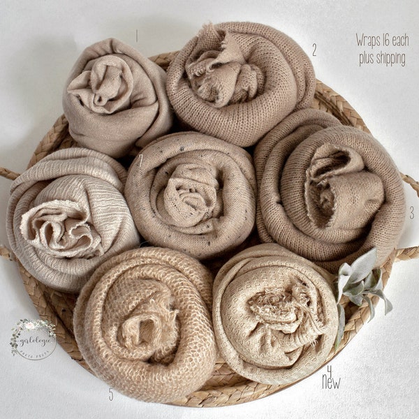 Newborn Prop Wraps  * Textured  * Sweater * Stretch * Photo Prop * Beige * Tan * Natural * SOLD SEPARATELY