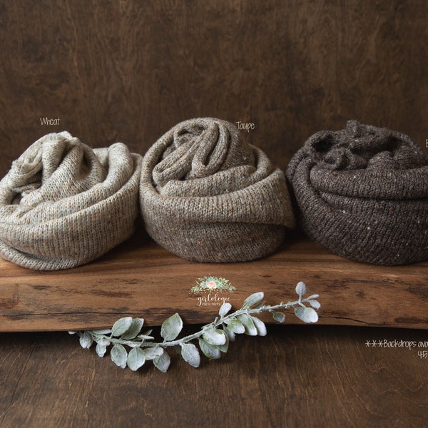 Newborn Sweater Wrap * Photo Prop * Brown Speckle * Taupe Speckle * Beige * Wheat & Bark SOLD OUT