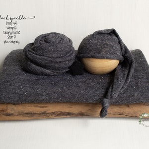 Newborn Posing Backdrop  * Black Speckle Posing Fabric * Newborn Posing  * Beanbag Posing * Matching Wrap & Tieback Available *  Black *