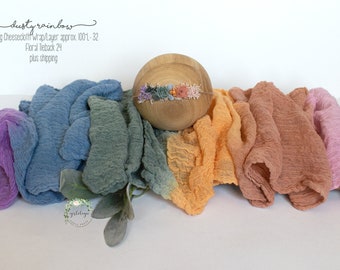 Dusty Rainbow Wrap/Layer * Matching Tieback * Basket Stuffer * Photo Prop * Newborn Layer * Rainbow Baby *