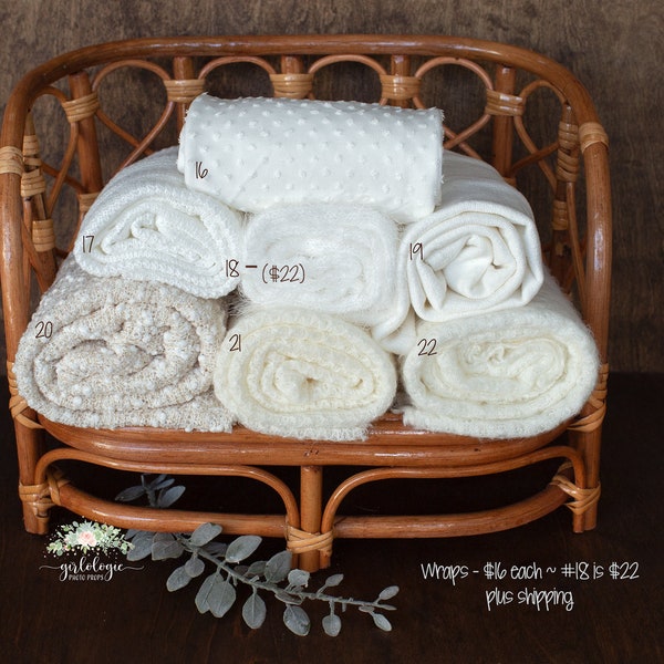 Newborn Prop Wrap * Stretchy * Textured * White * Off White * Gold Speckle * Fuzzy * Photography Prop * Neutral Prop * Swaddle *